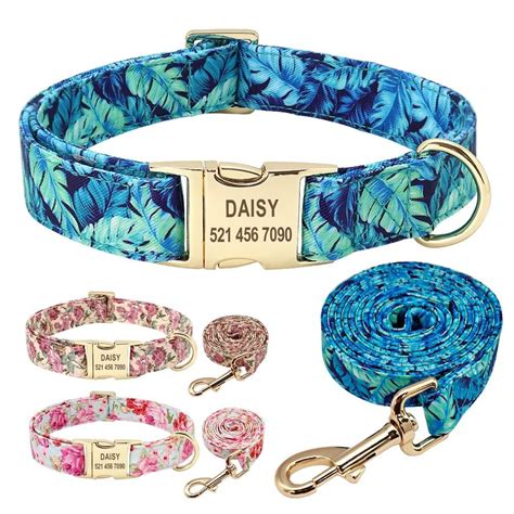 Personalized Floral Collar and Leash Set #dogledharness #catlovers #petsunglasses #doglover #gps ...