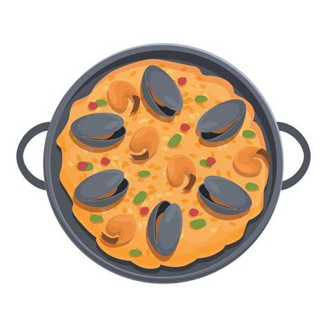 Paella lunch icon cartoon vector. Spanish cuisine 14316612 Vector Art ...