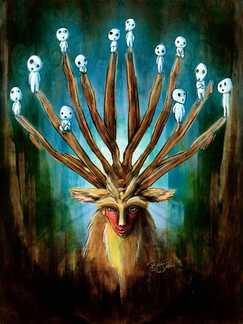 Mononoke Deer God Shishigami Tradigital Painting by studiomuku on DeviantArt | Studio ghibli art ...