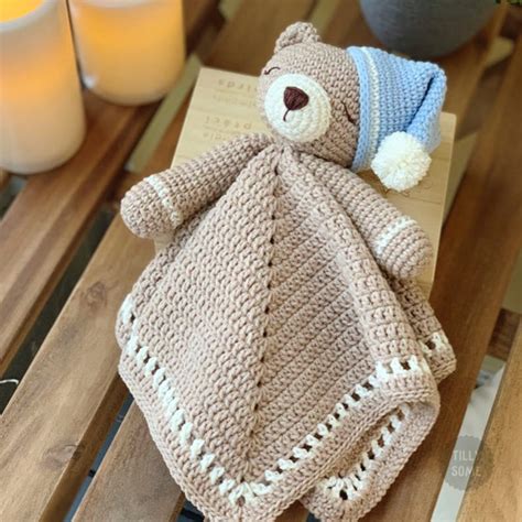 Teddy Bear Lovey Crochet Pattern Security Blanket | Etsy Australia