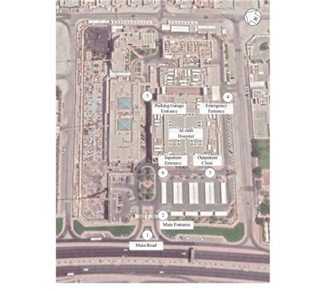 The layout of Al-Ahli hospital showing the data collection locations ...