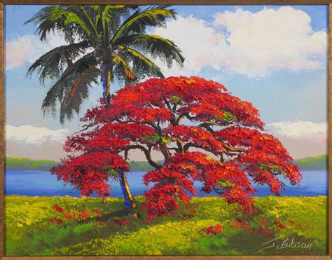 James Gibson | Royal Poinciana tree by Florida Highwaymen | MutualArt