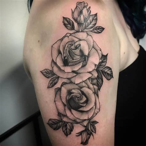 61 Amazing Black and White Rose Tattoo Ideas