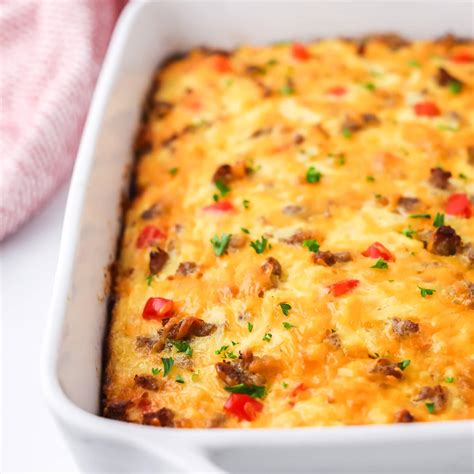 Easy Sausage Hash Brown Breakfast Casserole (with Make Ahead Option)