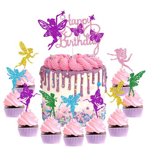 Buy 31pcs fairy cake topper cake decoration birthday fairy cake topper girls cake topper ...