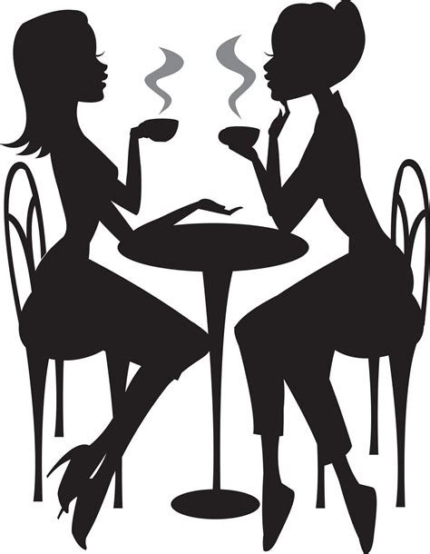 Chicas tomando café Silhouette Images, Silhouette Stencil, Human Silhouette, Malika Fabre, Thema ...