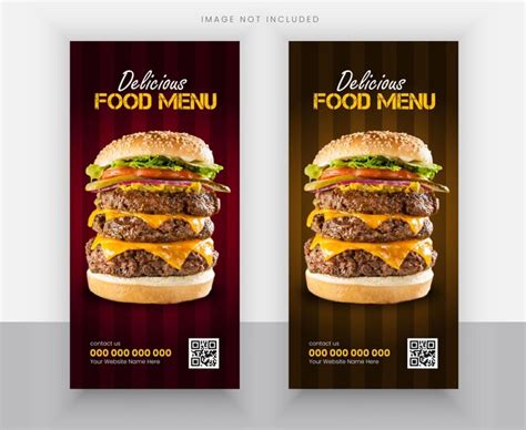 Premium Vector | Food and restaurant roll up banner design template