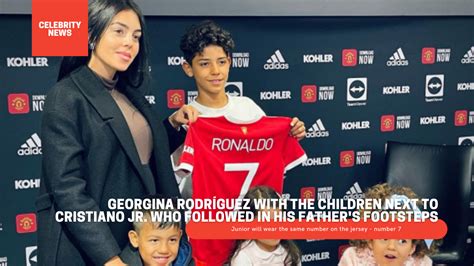 Georgina Rodríguez with the children next to Cristiano Jr. who followed in his father's footsteps