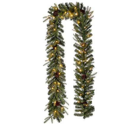 Glitzhome Pre Lit Greenery Pinecone Christmas Garland W/Lights - QVC.com