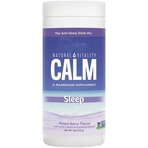 Natural Vitality Calm Sleep Powder, Magnesium Supplement, Mixed Berry ...