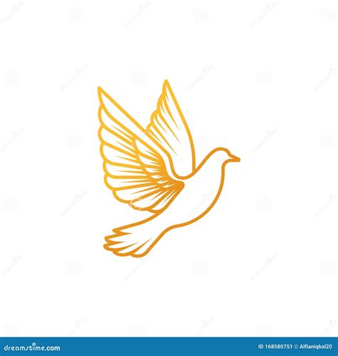 Dove Logo Icon Vector. Abstract Flying Dove Logo Elegant Silhouette Design Vector Line Art Style ...