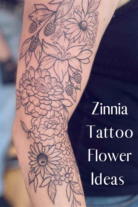 53 Zinnia Tattoo Flower Ideas - Tattoo Glee