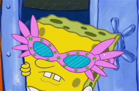 Spongebob Meme Funny Pink Sunglasses Sparkling GIF | GIFDB.com