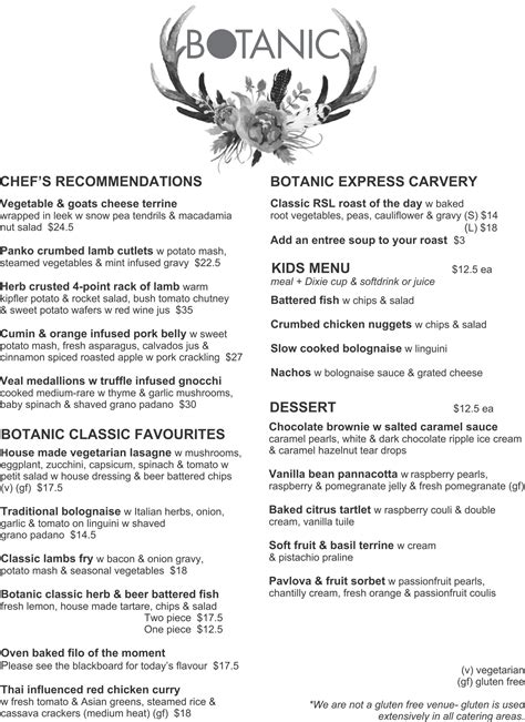 Botanic Dining Menu_2jpg - Bribie Island