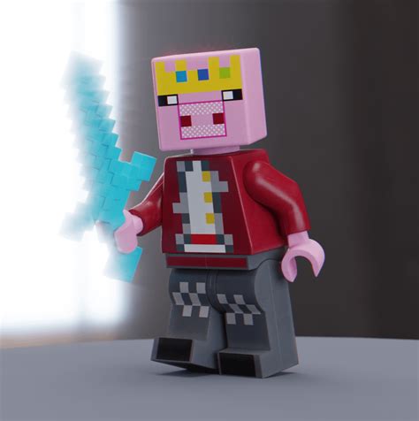 Custom Lego Minecraft Technoblade Minifigure : r/blender