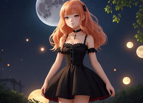 Premium AI Image | Enchanting scene an adorable cute anime girl ...