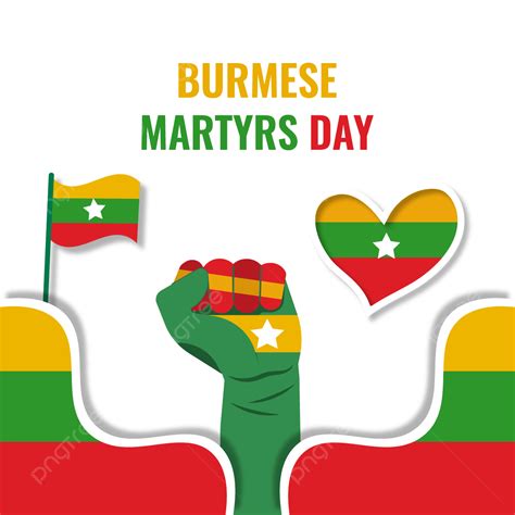 Martyrs Day Vector Hd Images, Orange Color And Flag With Love Burmese Martyrs Day, Holiday ...