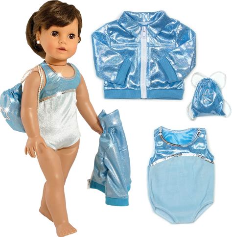 Amazon.com: Sophia's 18" Doll 3 pc. Blue and Silver Gymnastics Set with ...