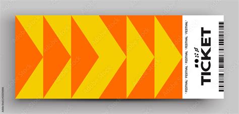 Ticket vector template layout with abstract pattern design graphics made with simple shapes and ...