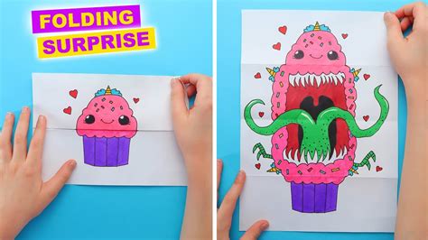 Cupcake Monster - Folding Surprise. Drawing Ideas You Can Easily Repeat ...