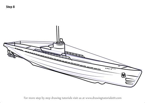 How to Draw a U-boat (Boats and Ships) Step by Step | DrawingTutorials101.com