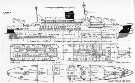 LEDA, General Arrangement Plans 1/2 | Boat plans, How to plan, Deck plans