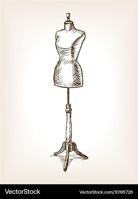 Sewing mannequin sketch Royalty Free Vector Image