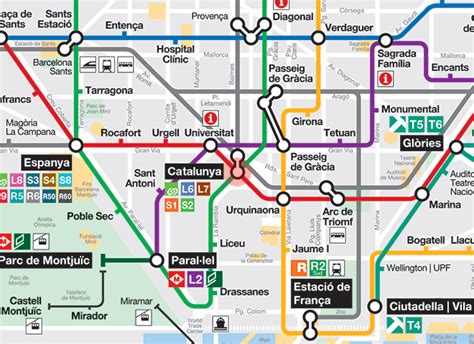 Placa de Catalunya station map - Barcelona metro