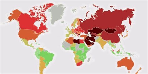 Map of the most polluted and 'toxic' countries - Business Insider