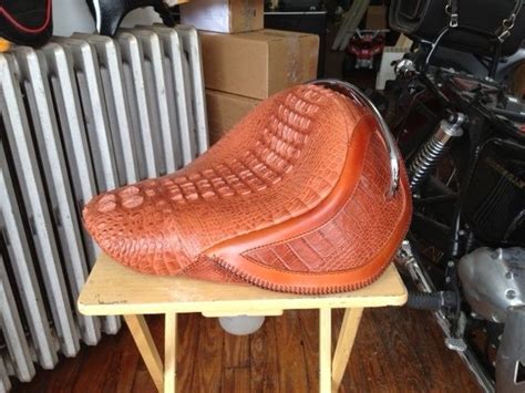 Alligator Hides Prices | Custom Made Alligator Motorcycle Seat by ...