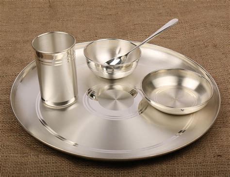 Pure Silver Thali Set at Rs 2000/set | Kalupur | Ahmedabad| ID: 21378770862