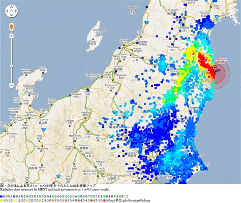 arthur zbygniew: japan: radioactive contamination map μsv/h