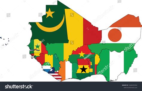 Vector Illustration Map West Africa Countries Stock Vector (Royalty ...