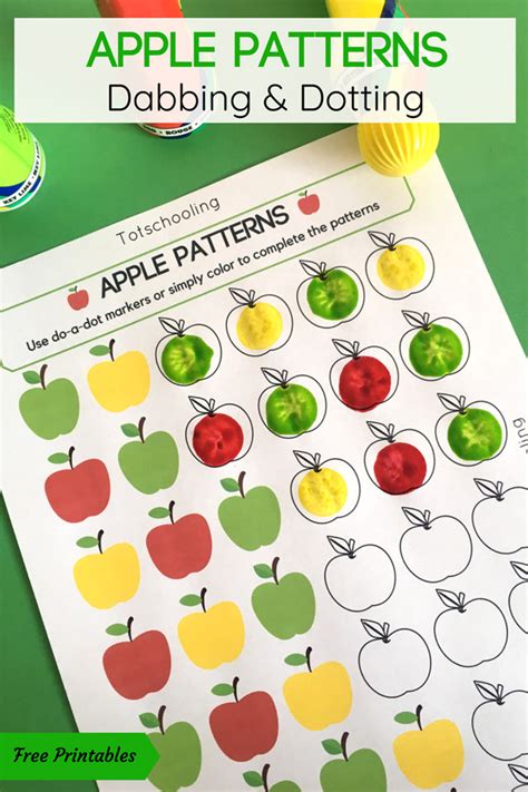 Apple Patterns Do-a-Dot Activity | Totschooling - Toddler, Preschool ...