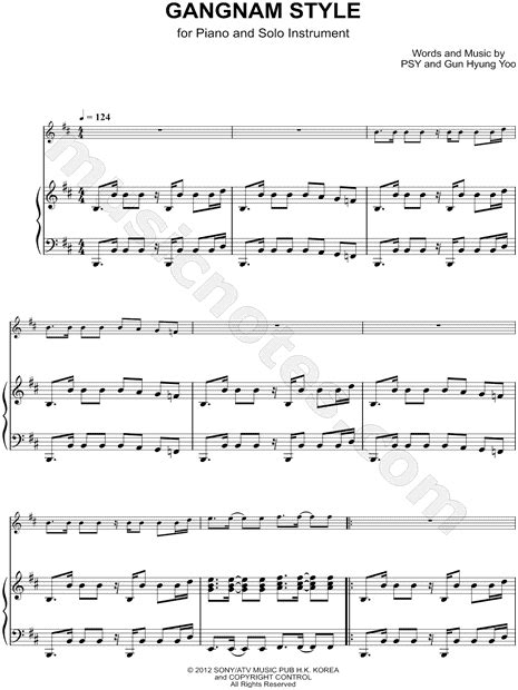 Gangnam Style - Eb Instrument & Piano by PSY Sheet Music Collection (Solo & Accompaniment ...