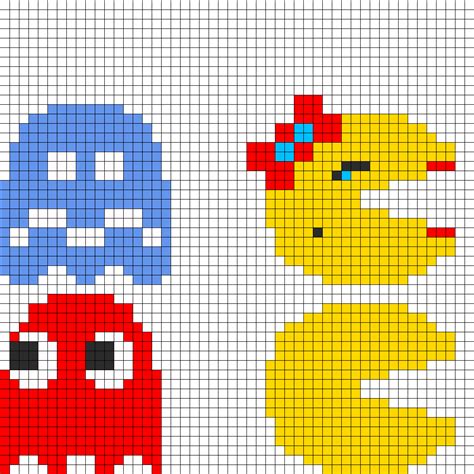 8Bit Pacman Ghosts Pt2 Kandi Pattern | Perler beads, Pacman ghost, Kandi patterns