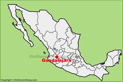 Guadalajara location on the Mexico map