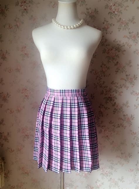 Pink Plaid Skirt Outfit Women Girl Pleated Plaid Skirt Plus Size Pleated Plaid Skirts on Storenvy