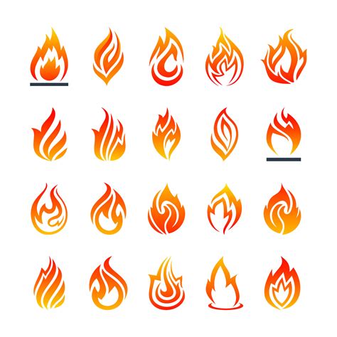 Fire flames, set logo design inspiration vector icons 26329524 Vector ...