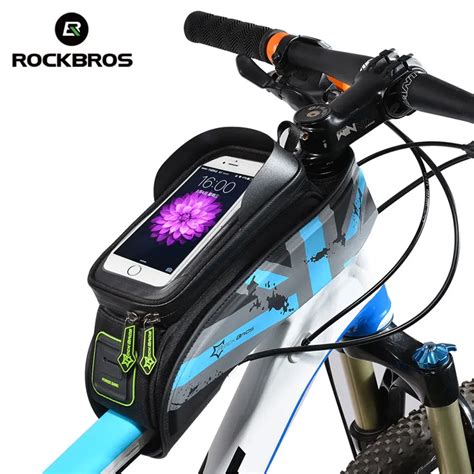 ROCKBROS MTB Road Bicycle Bike Bags Rainproof Touch Screen Cycling Top ...