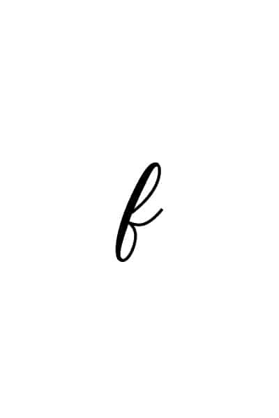 Free Calligraphy Letters Printable for Beginners: Lowercase F