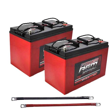 2 x 12V 110 AMP Deep Cycle Power AGM Batteries Free Cables | All 12 Volt