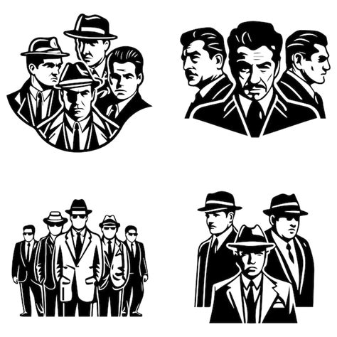 Premium Vector | Mafia silhouette vector detective silhouette vector ...