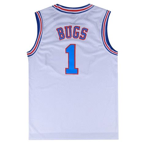 Borolin Mens Basketball Jersey Bugs Bunny #1 Space Jam Jersey White ...