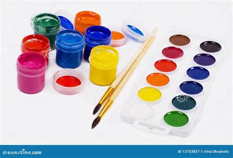 Brushes and paints stock image. Image of brush, creativity - 13753857