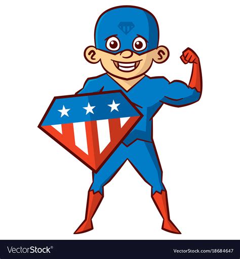 Superhero boy cartoon character Royalty Free Vector Image