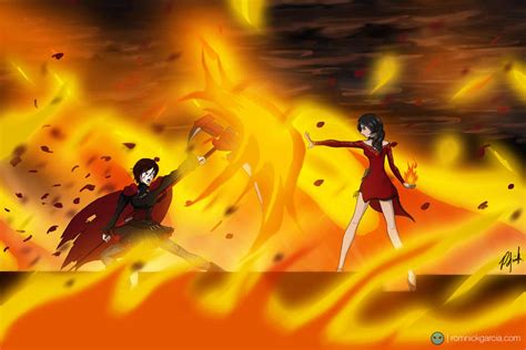 Ruby VS Cinder (RWBY) by patgarci on DeviantArt