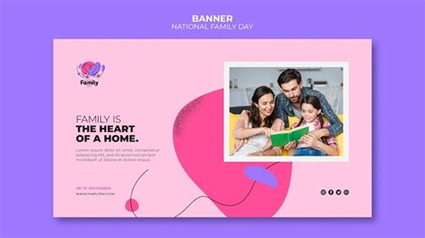 Free PSD | National family day banner concept