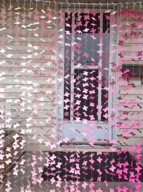 40 Strands Ombre Pink Butterfly Backdrop Butterfly Garland, Party Decor ...