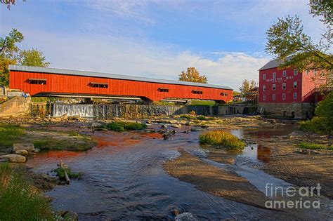 Bridgeton Covered Bridge And Mill No 3 Photograph by Alan Look